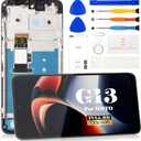 for Motorola Moto G13 LCD Display for Motorola Moto G23 Screen Replacement for G13 G23 Touch Digitizer Assembly Repair Kits (Black,with Frame)