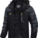 MAGCOMSEN Men's Winter Coats Water Resistant Ski Snow Jacket Warm Fleece Jacket Parka Raincoats With Hood Multi-Pockets (X-Large, Grey)