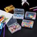 SATINIOR 12 Pack Clear Plastic Beads Storage Containers Box with Hinged Lid for Beads and More (3.54 x 2.36 x 1.26 Inch)
