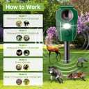 4-Pack Solar-Powered Ultrasonic Animal Repellent, Motion Activated Deer, Raccoon & Cat Deterrent with Flashing LED Light, IP65 Waterproof Outdoor Deer Repellent Devices for Yard Lawn Garden