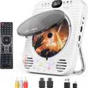 Mini CD DVD Player for TV - Portable Bluetooth CD DVD Player with HDMI & AV Cables, Built-in Speakers, USB/AUX Playback, 1080P Upscaling, Wall-Mountable Compact Desktop Player for Home, White