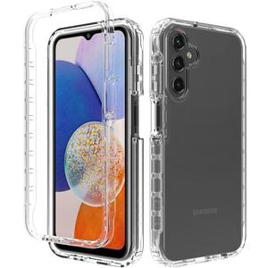 for Samsung Galaxy A15 5G Case, Samsung A15 4G/5G Phone Case with Built-in Screen Protector Clear Slim Back Cover Shockproof Rugged Heavy Duty Bumper Full Body Protective Case, Clear