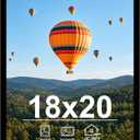 JCJMY 18x20 Picture Frame Black for Poster Photo Picture, Horizontal and Vertical Formats for Wall Hanging, 18 x 20 Wall Gallery Poster Photo Frame for 18 by 20 Photos Posters, Black