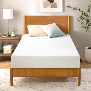 ZINUS 8 Inch Green Tea Memory Foam Mattress [New Version], Twin, Fiberglass free, Medium Firm Feel, Zoned Pressure Relief, Certified Safe Foams & Fabric, Mattress in A Box (White)