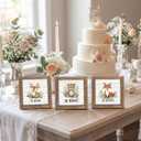 pechpell Set of 3 Woodland Baby Shower Decorations, Wooden Woodland Creatures Nursery Decor Forest Animal Bear Fox Deer Sign, Nature Jungle Theme Wall Art for Home Table Shelf Desk Bedroom Bathroom