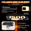 LED Front Bumper Fender Side Marker Light for Dodge RAM HEMI 1500 5.7L 2019-2024 -2PCS(LH+RH) White Daytime Running Light DRL & Amber Turn Signal Light Indicators, Replaces Hood Emblem Badge