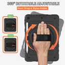 Case for iPad 9th/8th/7th Generation10.2, Shockproof 360 Rotating Stand Shoulder Hand Strap with Pencil Holder for iPad 10.2 inch 2021/2020/2019 Case (Black)