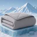 ZonLi Cooling Blanket for Hot Sleepers 50"x70", Q-Max 0.5 Lightweight Cool Touch Breathable Summer Blanket for Night Sweats, All-Season Cold Blankets, Mist Gray