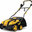 Electric Artificial Turf Sweeper 16 Artificial Grass Sweeper Vacuum with 45L Collection Bag 5 Height Adjustment Foldable Turf Power Broom for Artificial Grass Cleaning