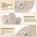 Threan 3 Pcs Easter Table Decoration Easter Egg Table Wooden Signs Spring Egg Wood Tabletop Centerpiece Decorations for Home Dining Room Party Office Decor