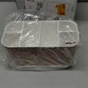 Bathroom Organizers and Storage 6 Slots Wood Grain Electric Toothbrush Holders with Phone Holder and Adjustable Dividers, Cord-Friendly Toothbrush Organizer with Drainage for Family, Kids