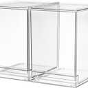 A-LuGei  Acrylic Stackable Storage Drawers, 8.7" H Makeup Organizer, Bathroom Organizer and Storage, Plastic Storage Bins for Kitchen Cabinet Pantry Medicine Fridge