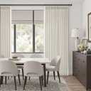 Natural Pinch Pleated Linen Curtains 84 Inch Long 2 Panels for Living Room Bedroom Country Farmhouse Thick Linen Textured Semi Sheer Back Tab Pinch Pleat Hooks Rings Window Curtain Birch Cream 7 FT