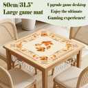 Orange Fall Leaves American Mahjong Mat 31.5x31.5 Inch, Striped Non-Slip and Noise Reduction Mah Jong Table Mat Cover Gifts for Mahjong Lovers Poker Board Games Dominoes