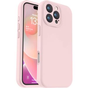 Vooii Compatible with iPhone 16 Pro Case, Liquid Silicone Upgrade [Camera Protection] [Soft Anti-Scratch Microfiber Lining] Shockproof Phone Case for iPhone 16 Pro 6.3 inch - Chalk Pink