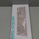 HUO JI Gaming Keyboard USB Wired with Rainbow LED Backlit, Floating Keys, Mechanical Feeling, Spill Resistant, Ergonomic for Xbox, PS Series, Desktop, Computer, PC, Purple Blue