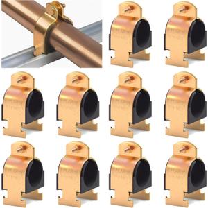 10 Pack Rubber Cushion Strut Clamp, Zinc-plated Pipe Clamps for Mounting Copper, PEX, Gas, CVPC Tubing, High Temperature Resistance Mount Clamp (3/4 Inch OD)