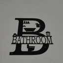 XORT Metal Bathroom Wall Decor, Farmhouse Metal Bathroom Wall Art, Funny Bathroom Sign for Modern Home Hanging Decorations. (Black - 12 x 14 inch) (Black - Bathroom Sign)