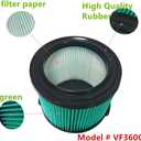 1 PACK brikiwee VF3600 HEPA Material Pleated Paper Wet/Dry Vac Replacement Cartridge Filter Compatible with Most 3 to 4.5 Gal Shop Vacuums
