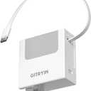 Gitryin Portable USB C Charger Block, Retractable Wall Charger, 40W PD Fast Charging Block with 33.5in Type-C Cable, Power Adapter with Foldable Plug for iPhone 17/16/15, Galaxy S23 22, White
