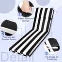 SmoothNovelty 1 Pcs Indoor Outdoor Chaise Lounge Cushions Sponge Bench Outdoor Furniture Chaise Cushions Patio Chair Furniture Replacement (Black White Stripes)