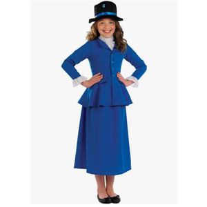 fun shack Girls Victorian Nanny Costume, Kids Pioneer Dress, Historical Costume for Girls, Classic Dress-Up Outfit Small