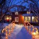 Upgraded 24 Pack Solar Candy Cane Lights Outdoor, Solar Christmas Lights Outdoor Waterproof with 8 Modes, Xmas Pathway Candy Cane Christmas Decorations Outside for Garden Lawn Yard Party