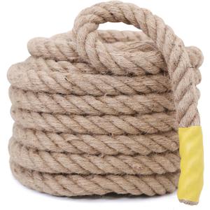 Jute Rope,1 1/2inch x 50 FT Natural Twisted Manila Heavy Duty Hemp Ropes for Crafts,Swing for Tree,Gardening, Bundling, Hammock, Nautical, Tug of War, Railings, Home Decorating
