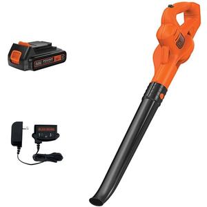 BLACK+DECKER Cordless Leaf Blower with Battery and Charger 20V MAX, Electric Leaf Blower 130 mph Air Speed, Lightweight Design (LSW221)