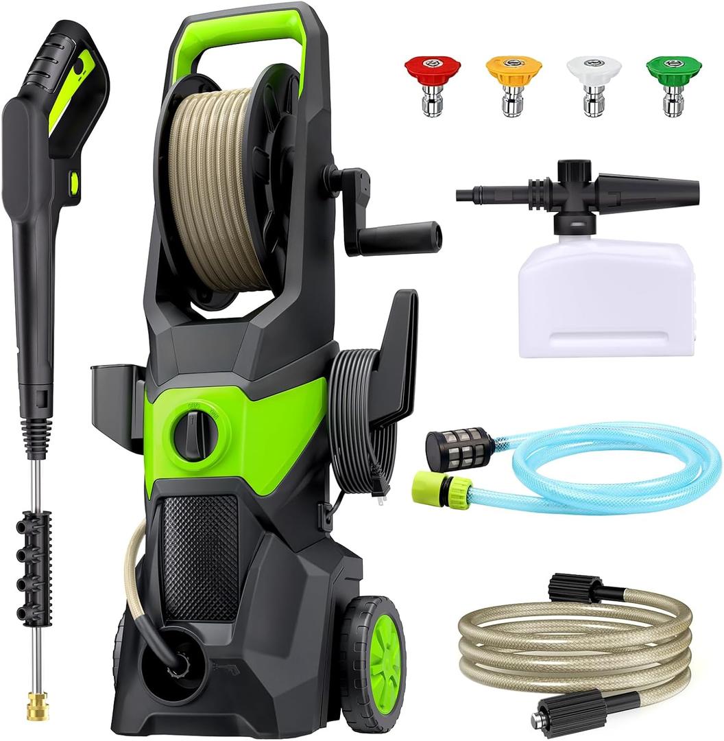 Washer with 4 Quick Connect Nozzles & Foam Cannon for Cars