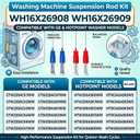 WH16X26908 WH16X26909 Washer Suspension Rod Kit, Compatible with GE GTW220ACK1WW GTW330ASK2WW HTW240ASK5WS HTW240ASK6WS Washing Machine, Replace AP6286894 WH16X25219 WH16X25220 4588119