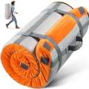 3-inch Thick Memory Cotton Camping Sleeping mat, Suitable for car/Tent/Marching Bed, Portable and Foldable, can be Used as a Luxury Camping mat.Orange.