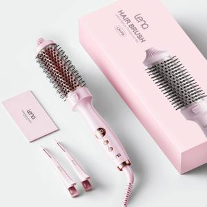 Thermal Brush,Lena All-in-1 with 1.5 inch Titanium Barrel-Infrared&Negative Ion Technology,Smooth,Frizz-Free Styling Tool,5 Heat Settings,LED Display,Easy to Use,Pink