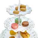 3-Tier 15 Inches Silver Oval Cupcake Stand, Metal Mold, DIY Hardware, Perfect for Serving Fruit, Cake, Snacks, Desserts