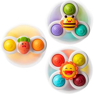 3PCS Suction Cup Spinner Toys for 1-2 Year Old Boys Spinning Toys Sensory Toys for Toddlers 1-3 Gifts for 1 Year Old Girls