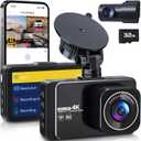 Dash Cam, 4K Ultra HD Front Camera+2K Rear Cameras, 5G WiFi - Fastest Download speeds app, Support iOS Android,WDR Night Vision, Car Camera with 3" IPS Screen 32GB Card,24H Parking Mode (Black)