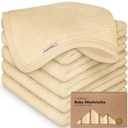 6-Pack Baby Washcloths Soft Absorbent Viscose from Bamboo Washcloths for Face, Body, Baby Towels for Newborn, Kids, Toddlers, Infant, Gentle on Sensitive Skin, 10x10 Reusable Face Towels (Khaki)