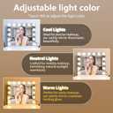 Vanity Mirror with Lights Lighted Makeup Mirror with Dimmable LED Bulbs,3 Color Lighting Modes,USB Charging Port Touch Control,Sturdy Metal Frame Design,White (50x40cm, 4.70)
