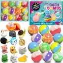 Bath Bombs for Kids with Surprise Inside, 12pcs Bath Bombs with Toys, Organic Colorful Bubble Bath Fizzy Ball, Easter Gifts Set for Kids, Birthday, Easter Basket Stuffers Gift for Boys Girls