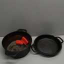 EDGING CASTING 2in1 PreSeasoned Cast Iron Dutch Oven Pot with Skillet Lid Cooking Pan, Cast Iron Skillet Cookware Pan Set with Dual Handles, Indoor Outdoor for Bread/Frying/Baking/Camping/BBQ, 5 Qt