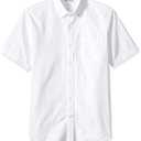 Amazon Essentials Men's Button-Up Shirts - Slim-Fit Short-Sleeve Pocket Oxford - Comfort and Style, Large, White
