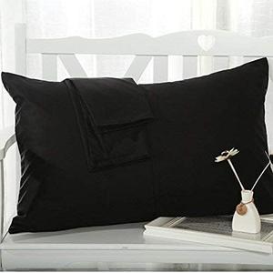 SAHARBEDDINGS Egyptian Cotton Body Pillowcase 20x48 Zipper Closer, Black, 550 Thread Count, 100% Cotton