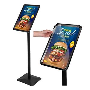 Sign Stand 9 3/4" x 12 1/2" Inch Heavy Duty Sign Holder with Base Pedestal Poster Stand Adjustable Floor Standing,Vertical and Horizontal Display for Indoor Outdoor, Black, 40Inch High