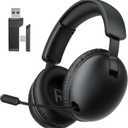 Wireless Gaming Headset with Mic for PC PS4 PS5 Switch 2, 2.4Ghz/Bluetooth Gamer Headphones with Microphone for PlayStation 4 5 (Black)