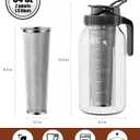 2-Pack Cold Brew Coffee Maker - 64oz Mason Jar Pitcher with Stainless Steel Filter, Spout Lid for Iced Coffee, Tea, Lemonade & Fruit Drinks