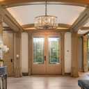 Bronze Vintage Crystal Chandeliers for Dining Room 14.17" Drum Pendant Lights, Dining Room Light Fixtures Over Table, Hanging Chandelier for High Ceiling Kitchen Island Living Room Foyer