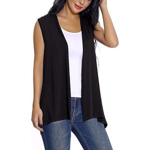 Women's Sleeveless Cardigan Open Front Vest (M)
