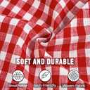 CARRIE HOME Rustic Christmas Decor Red Gingham Plaid Lumbar Pillow Covers 12x20 Set of 2, Red and White Buffalo Check Lumbar Pillows 12 x 20, Red Christmas Outdoor Pillow Covers for Patio Furniture