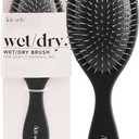 Kitsch Recycled Plastic Wet/Dry Hair Brush, Detangling Tool for Curly or Straight Styles, Brush for Tangled Strands, Flexible Hairbrush Bristles, Brushes for Women & Men, Adults & Kids - Flexi Black