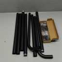 Black Curtain Rods for Windows 66-120Inch(5.5-10ft) Heavy Duty French Return Rod, Wrap Around Blackout Curtain Rods, Long Adjustable Room Darkening Drapery Rod for Bedroom, Living Room Outdoor Patio